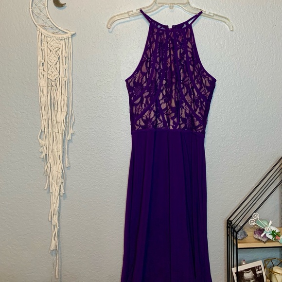 Royal Purple Floor Length Evening Gown Dress - Picture 2 of 8